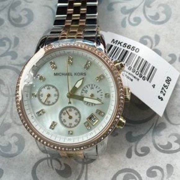 Michael KorsRitz Chronograph two tone watch - Picture 3 of 5